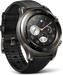 Huawei Watch 2 Classic 45 mm titanium grey am Lederarmband all black [Wi-Fi]A1