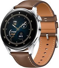 Huawei Watch 3 46 mm silber am Lederarmband braun [Wi-Fi + 4G, Classic Edition]A1