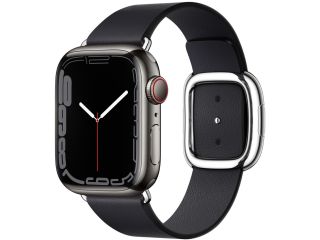 Apple Watch Series 7 Edelstahlgehäuse Modernes Lederarmband 41mm (GPS + Cellular) verkaufen