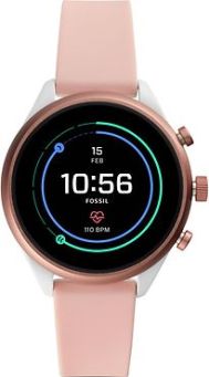 Fossil Sport 41 mm roségold am Silikonarmband rosa [Wi-Fi]A1
