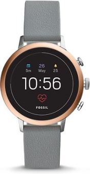 Fossil Venture HR 40 mm roségold am Silikonarmband grau [Wi-Fi, 4. Generation]A1