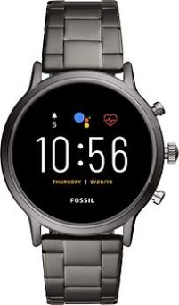 Fossil The Carlyle HR 44 mm grau am Edelstahlarmband grau [Wi-Fi, 5. Generation]A1