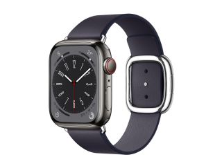 Apple Watch Series 8 Edelstahlgehäuse 41mm (GPS + Cellular) Modernes Lederarmband verkaufen